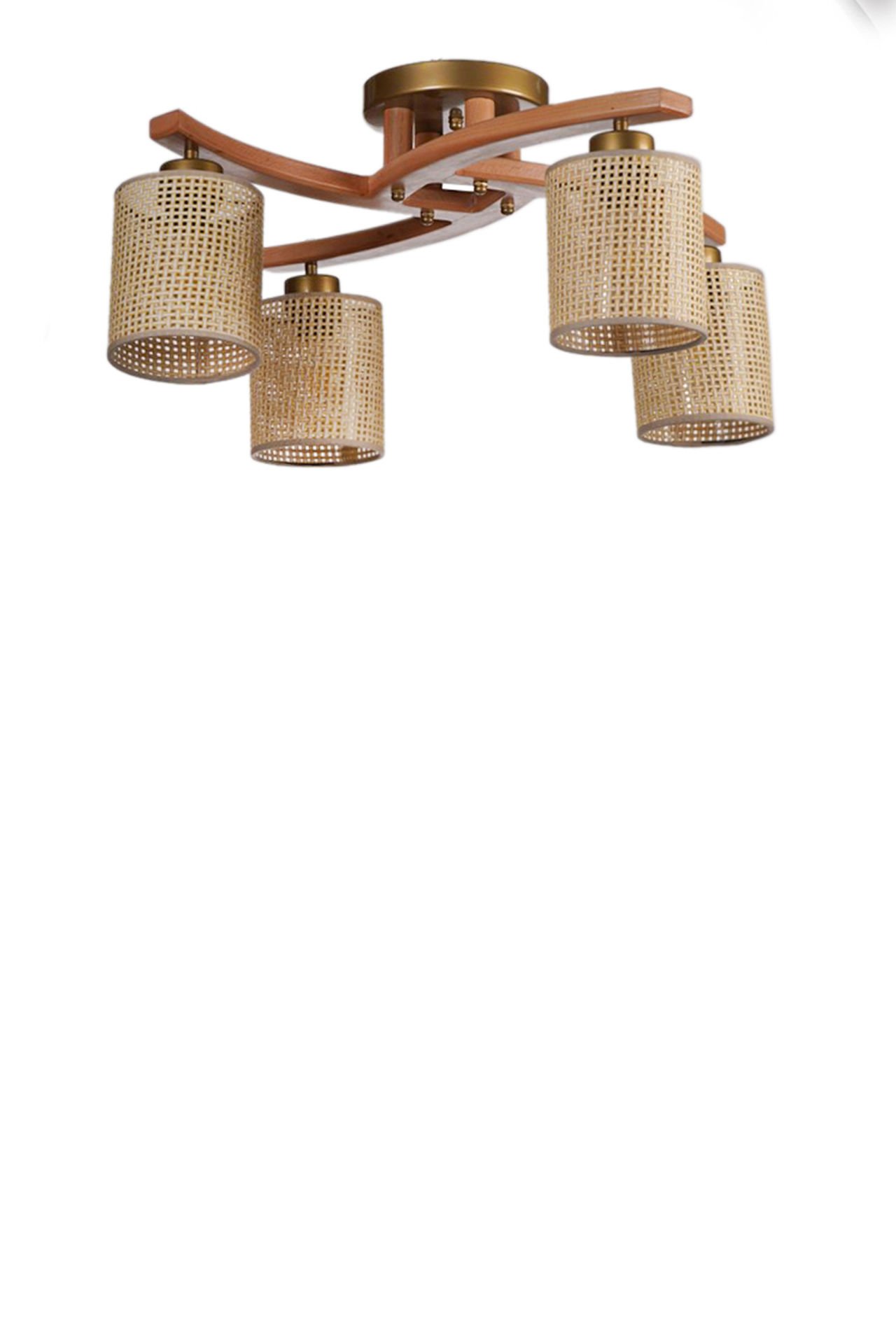 WESTON 4 LÜ NATUREL PETEK ABAJURLU PLOFONYER AVİZE