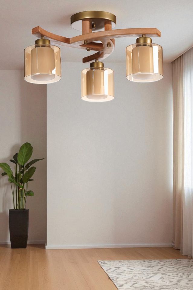 WESTON 3 LÜ NATUREL ÇİFT CAMLI PLOFONYER AVİZE
