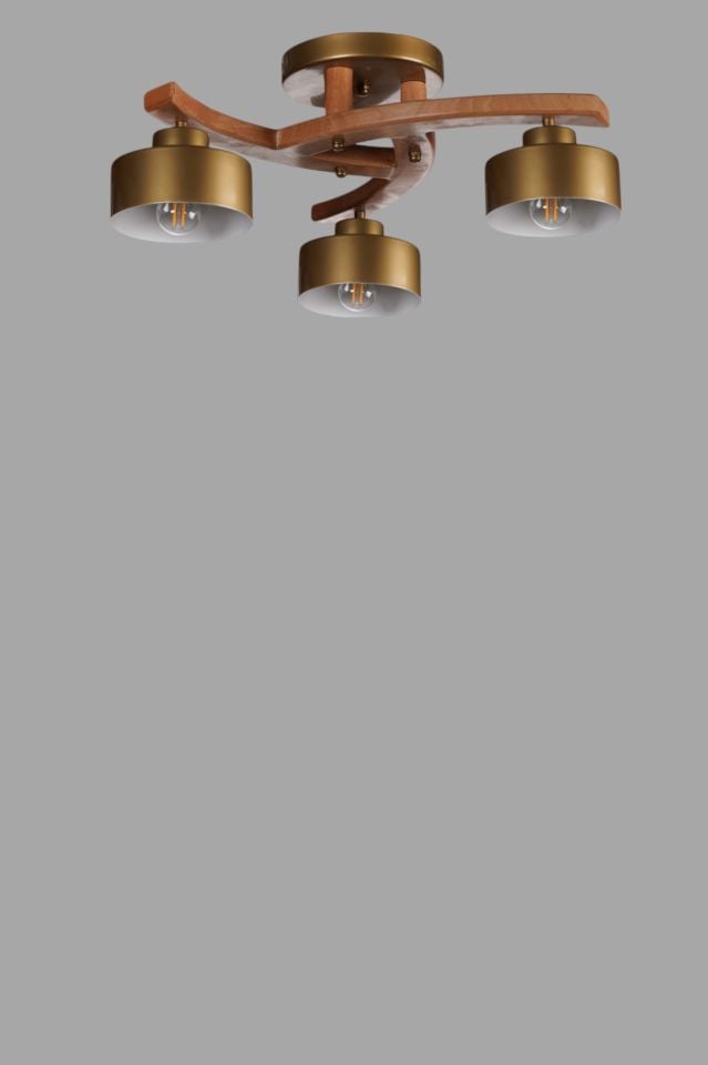 WESTON 3 LÜ NATUREL METAL BAŞLIKLI PLOFONYER AVİZE