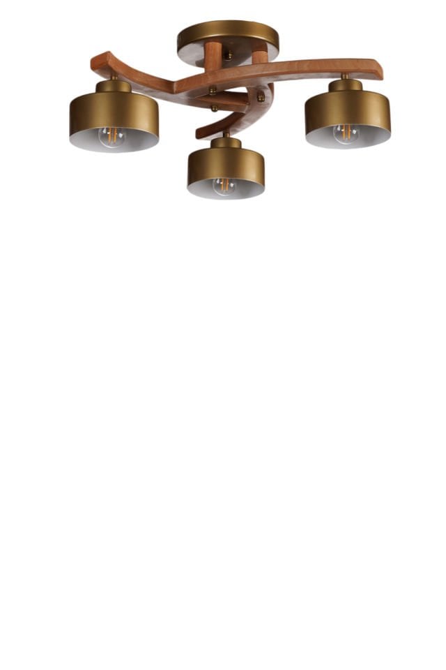 WESTON 3 LÜ NATUREL METAL BAŞLIKLI PLOFONYER AVİZE