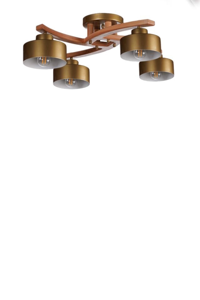 WESTON 4 LÜ NATUREL METAL BAŞLIKLI PLOFONYER AVİZE