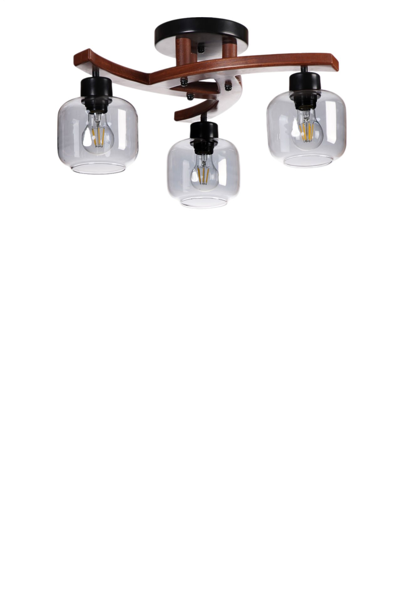 WESTON 3 LÜ CEVİZ FÜME CAMLI PLOFONYER AVİZE