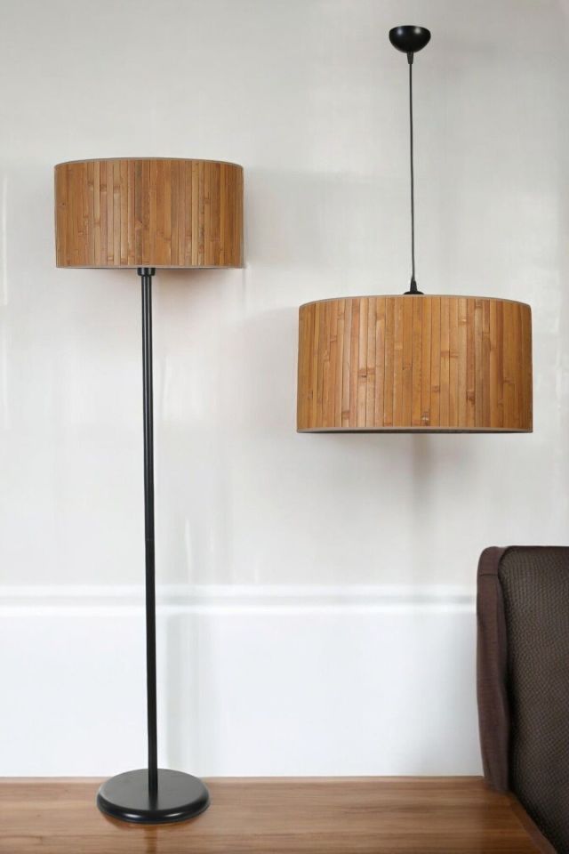 BAMBU 01 AVİZE LAMBADER 2 Lİ SET