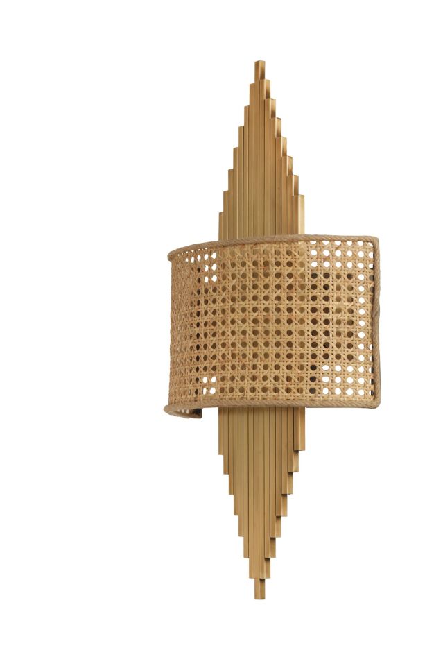 ASLI ESKİTME OVAL RATTAN ABAJURLU APLİK
