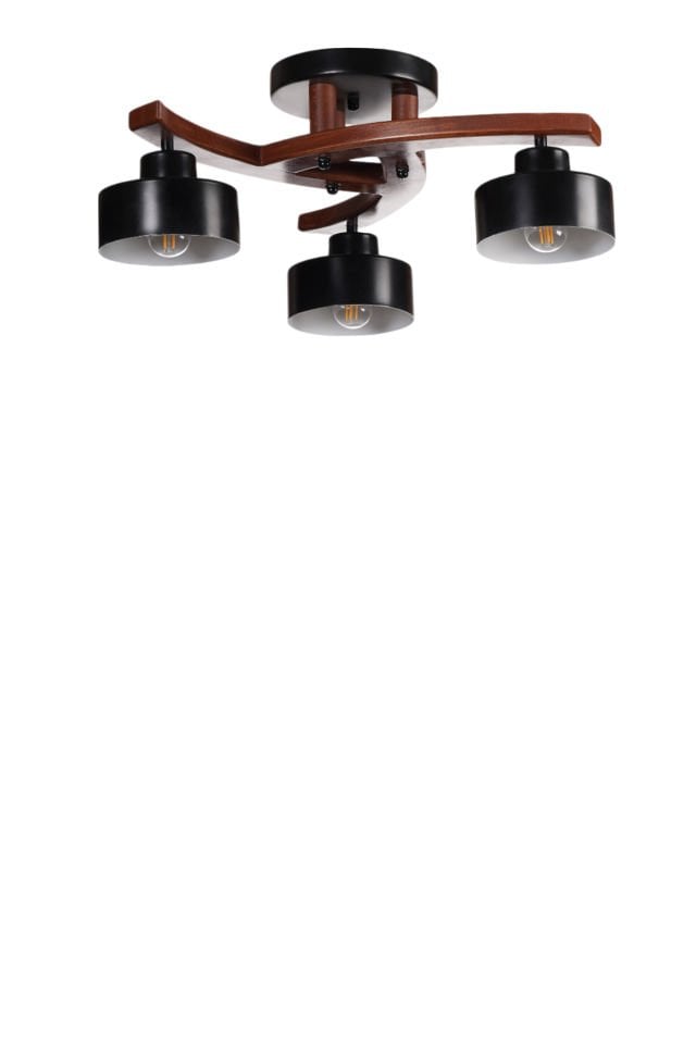 WESTON 3 LÜ CEVİZ METAL BAŞLIKLI PLOFONYER AVİZE