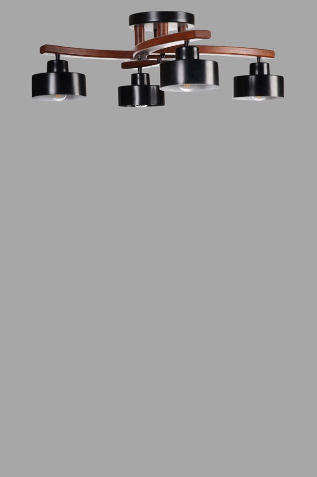 WESTON 4 LÜ CEVİZ METAL BAŞLIKLI PLOFONYER AVİZE