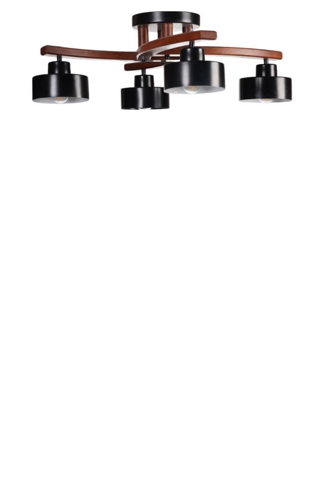 WESTON 4 LÜ CEVİZ METAL BAŞLIKLI PLOFONYER AVİZE