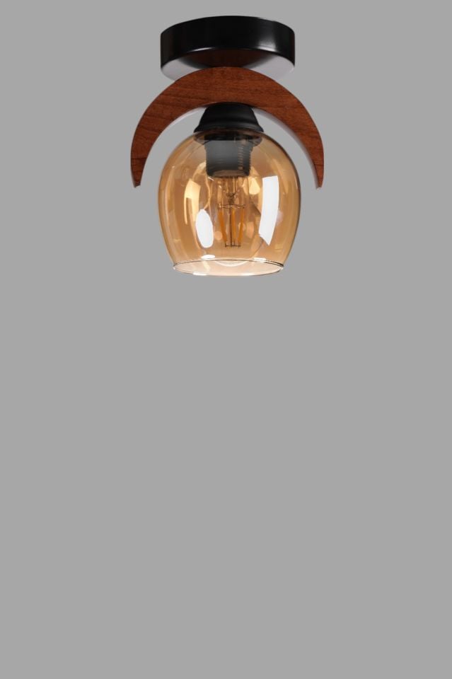 HELENA TEKLİ BAL CAMLI PLAFONYER AVİZE