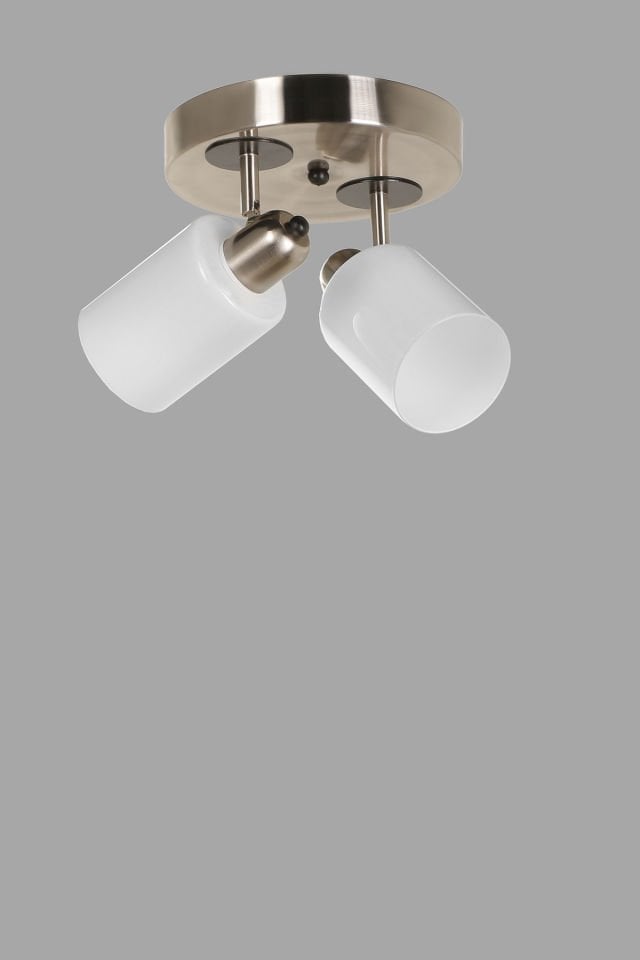 NOMİ 2 Lİ TEPSİLİ MAT KROM BEYAZ CAMLI AVİZE