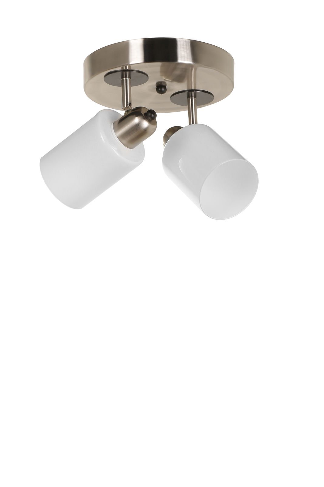 NOMİ 2 Lİ TEPSİLİ MAT KROM BEYAZ CAMLI AVİZE