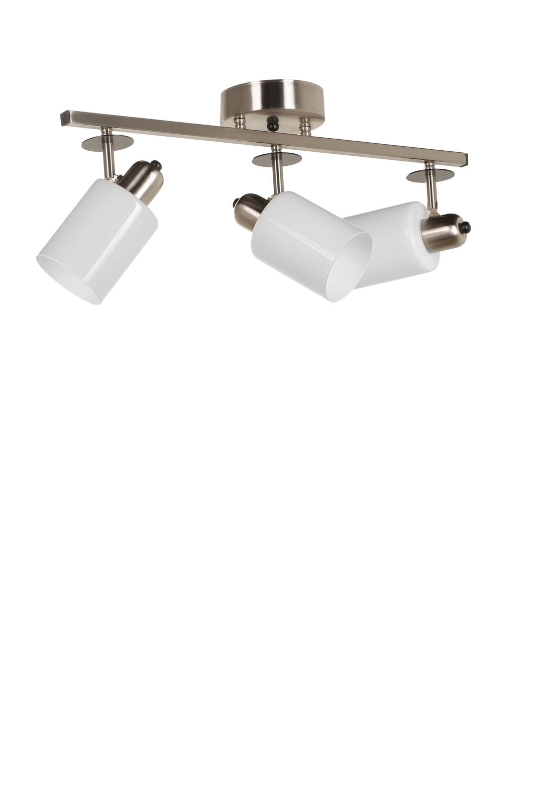 NOMİ 3 LÜ SIRALI MAT KROM BEYAZ CAMLI AVİZE