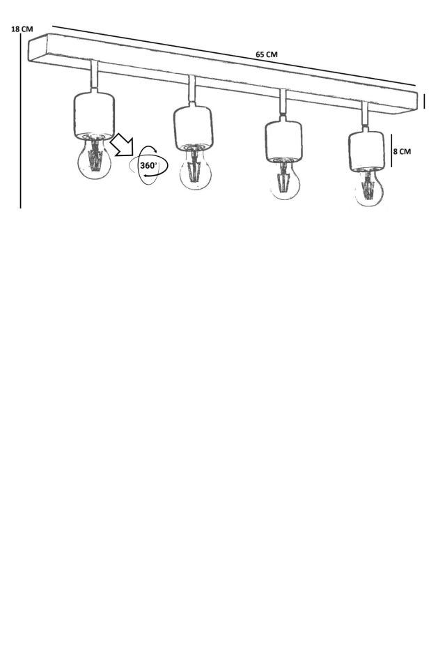PAMELA 4 LÜ SIRALI NATUREL PLAFONYER AVİZE