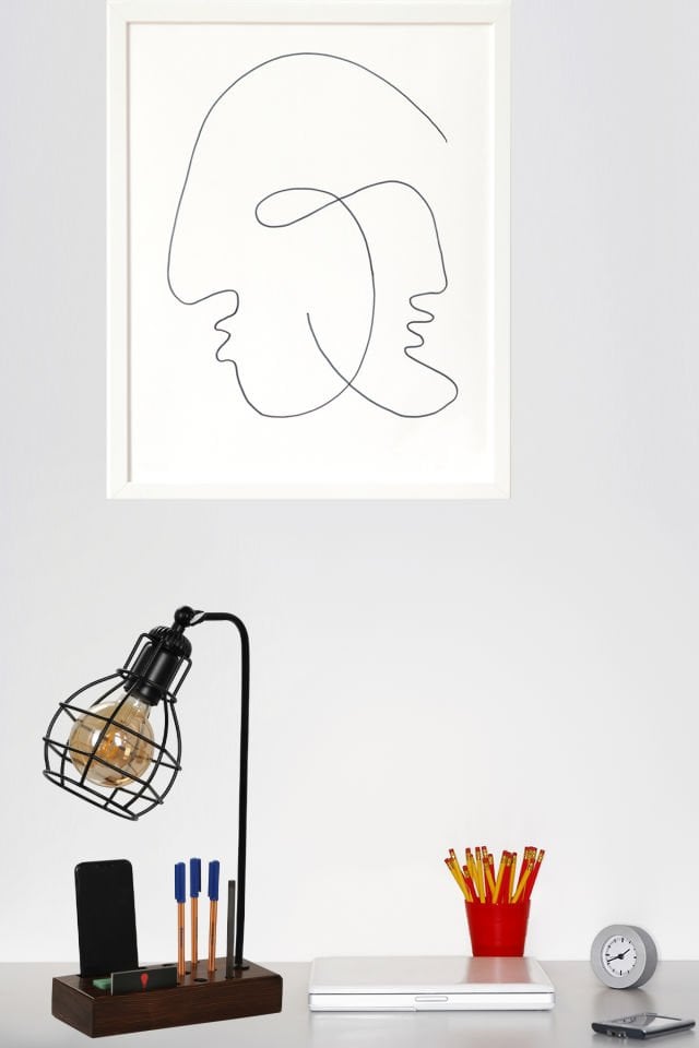 LİLA METAL KAFESLİ MASA LAMBASI