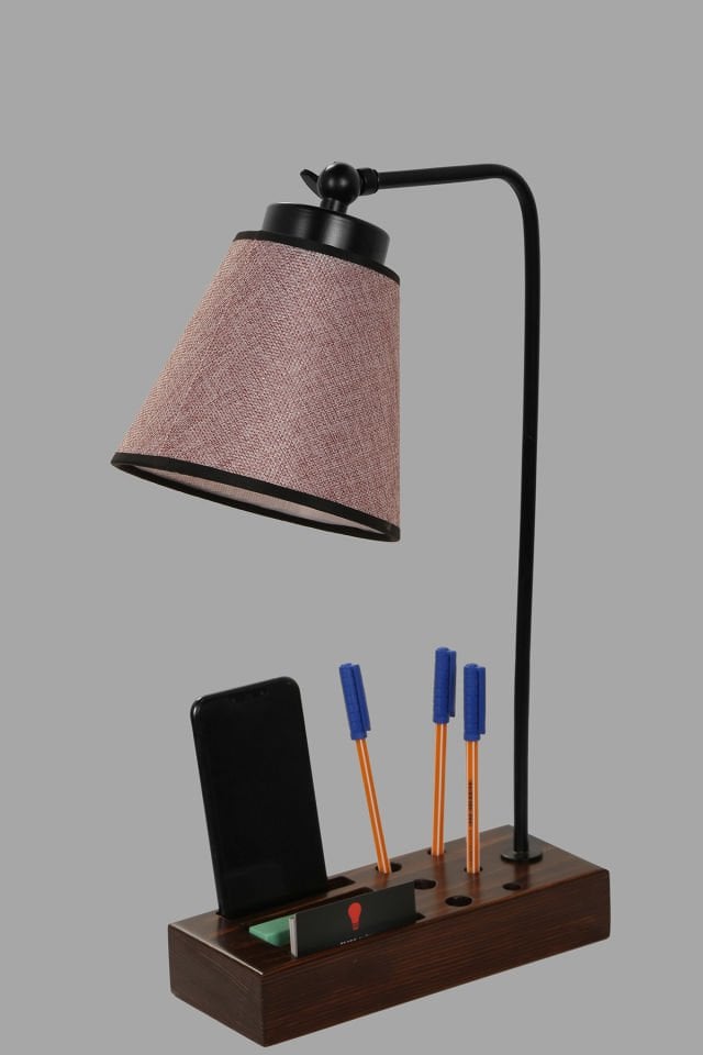 LİLA HASIR LİLA ABAJURLU MASA LAMBASI