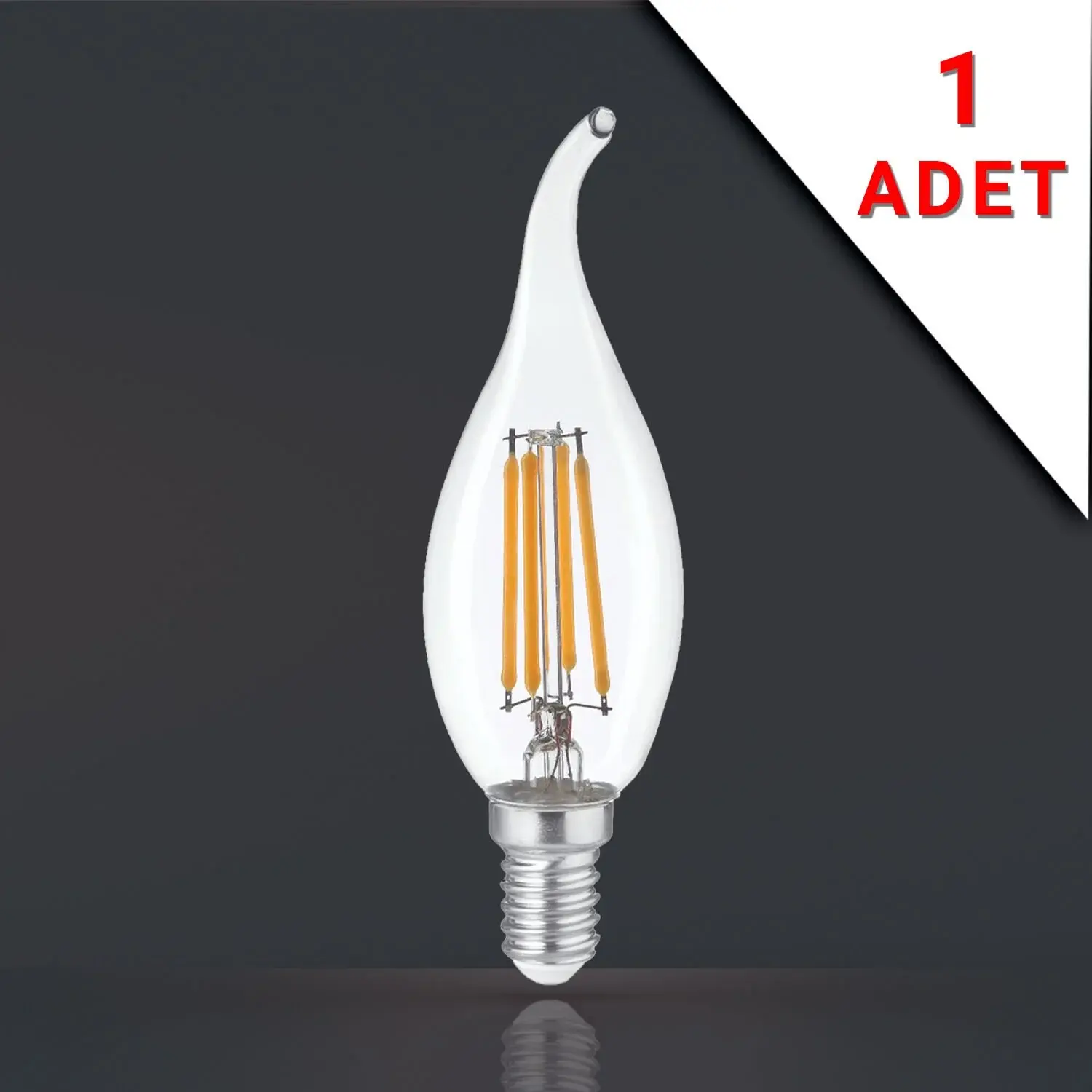KIVRIK UÇLU FİLAMANLI E14 RUSTİK AMPUL 6 WATT 3000K GÜN IŞIĞI T35