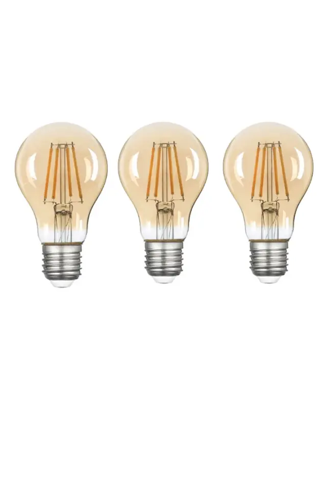 3 ADET A60 BAL LED AMPÜL E27 6W 2500K (GÜNIŞIĞI)