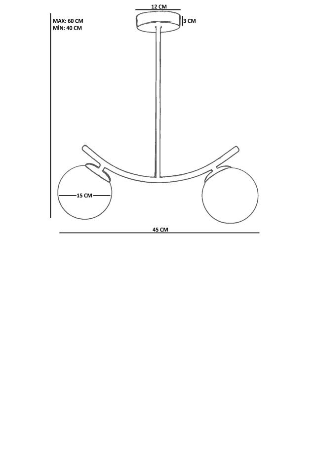 VELVET 2 Lİ SİYAH BEYAZ CAMLI PLAFONYER AVİZE