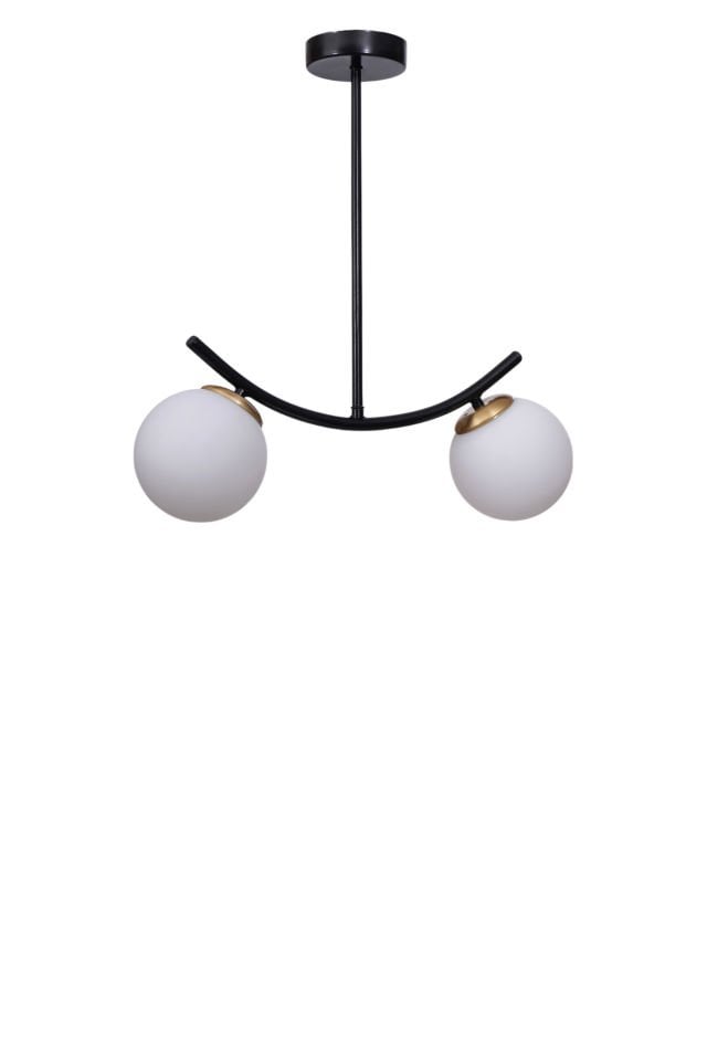 VELVET 2 Lİ SİYAH BEYAZ CAMLI PLAFONYER AVİZE