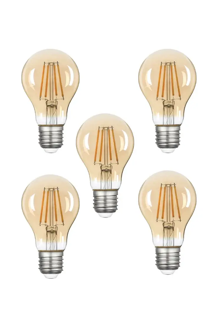 5 ADET A60 BAL LED AMPÜL E27 6W 2500K (GÜNIŞIĞI)
