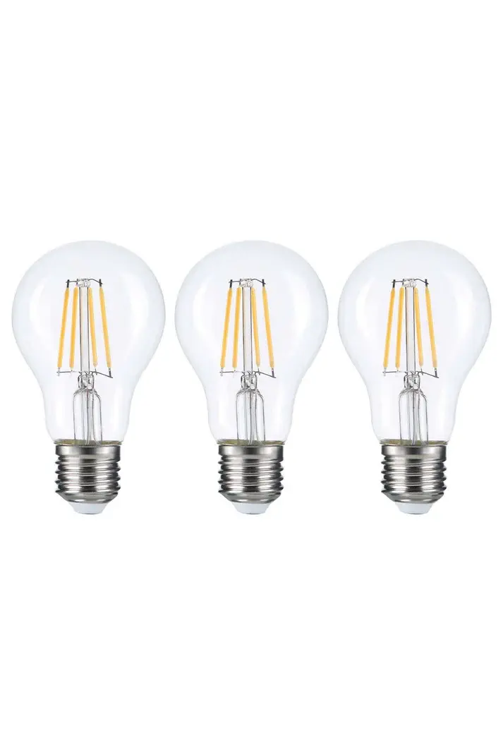 3 ADET A60 ŞEFFAF LED AMPÜL E27 6W 2500K (GÜNIŞIĞI)