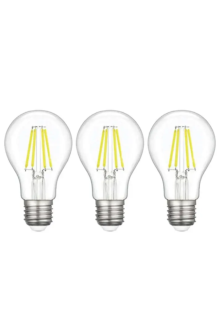 3 ADET A60 ŞEFFAF LED AMPÜL E27 6W 4500K (BEYAZ)