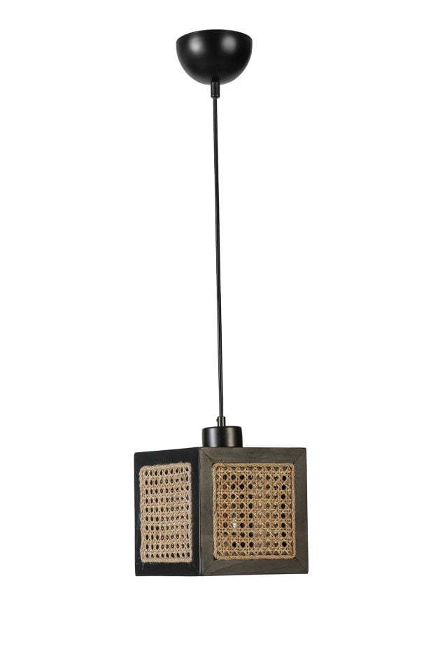 KUMSAL TEKLİ SİYAH RATTAN SARKIT